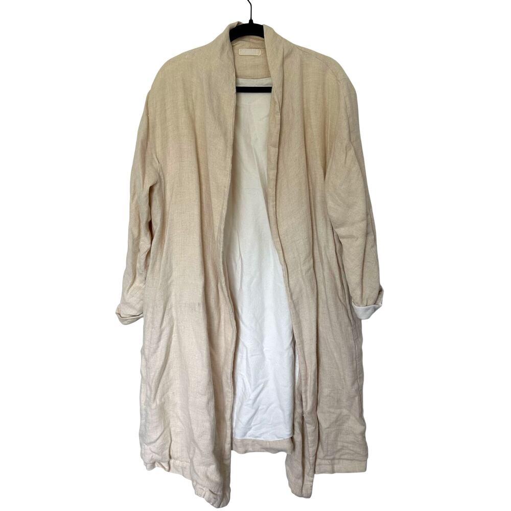CP Shades (S) Marian Linen/Wool Cream Jacket Lagenlook Quiet Luxury Duster Boho